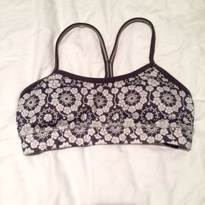 Grey and white lululemon bra